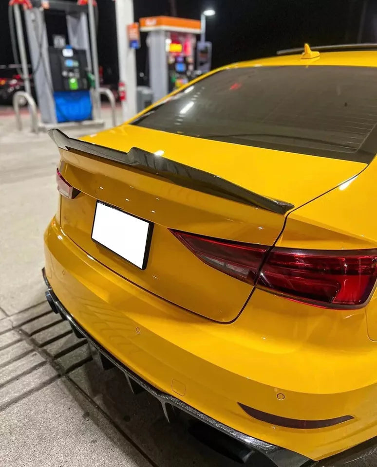 PSM Style High Kick Carbon Fiber Trunk Spoiler - Audi RS3 / S3 / A3 8V