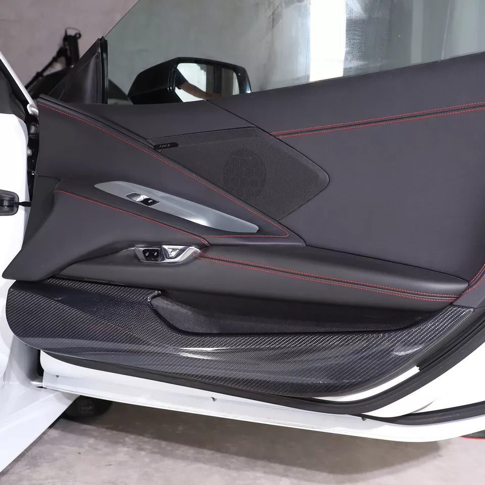 Carbon Fiber Car Door Anti Kick Panel Cover V2 - Corvette C8 2020-2024