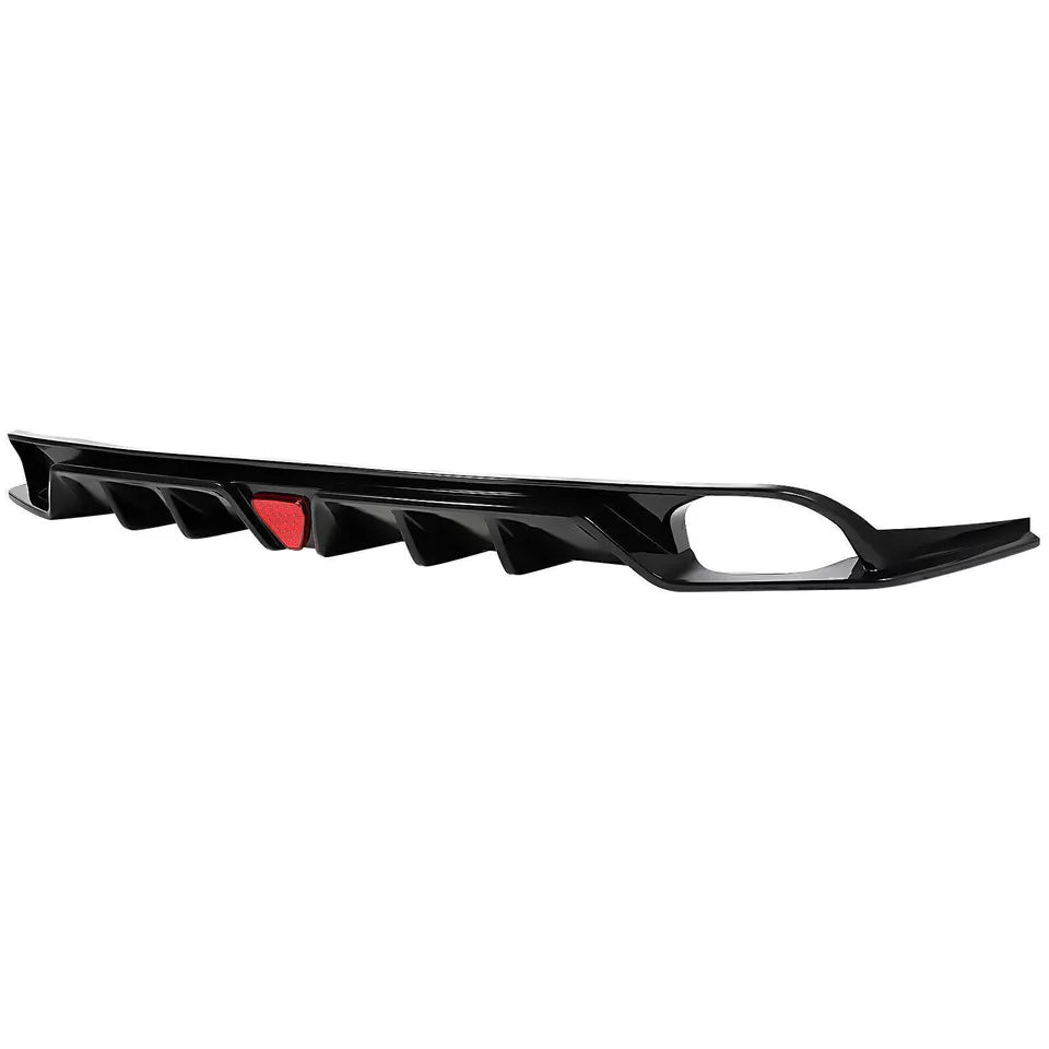GLOSS BLACK REAR DIFFUSER W/ LED LIGHT - HONDA CIVIC 2022-2024