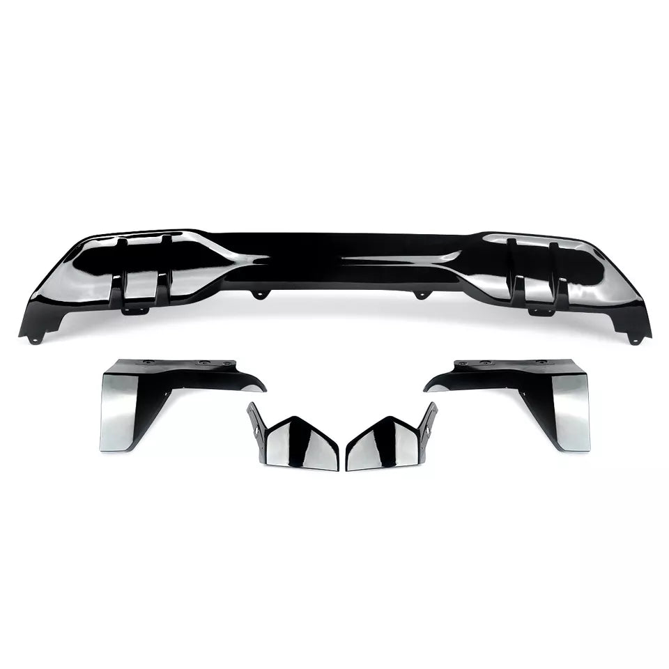 MP Style Gloss Black Rear Diffuser w/ Rear Canard - BMW G05 X5 M Sport 2018-2022