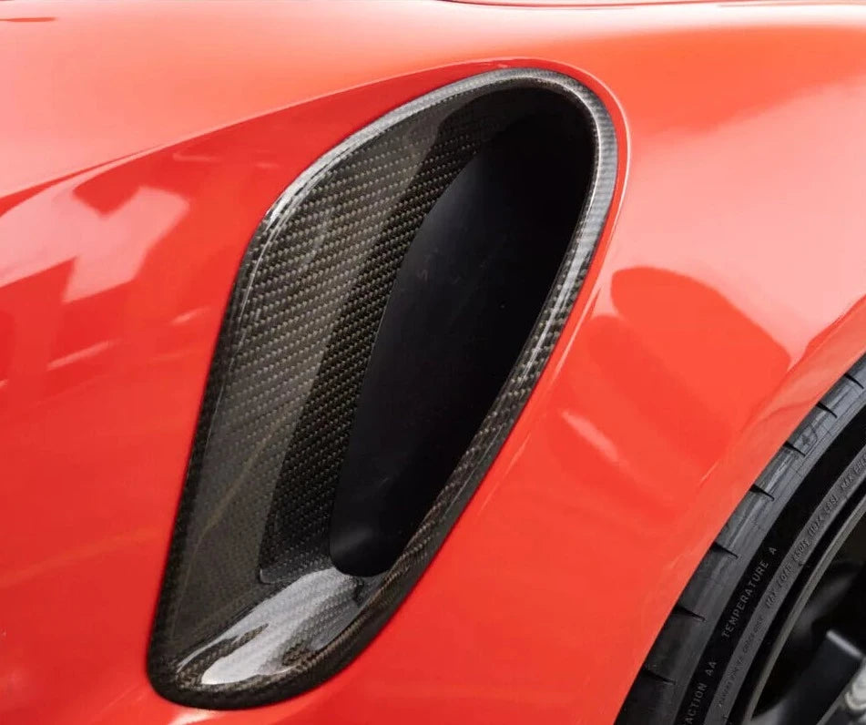 Dry Carbon Fiber Side Fender Air Vent Covers - Porsche 911 991 Turbo S