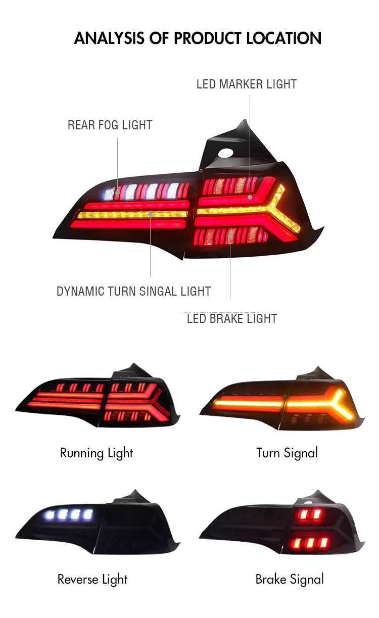 Sequential LED Taillights - Tesla Model Y & Model 3