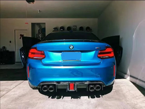 KHF Style Carbon Fiber Rear diffuser w/ Brake Light - BMW F87 M2