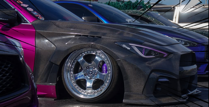 Carbon Fiber Vented Fender Replacement V2 - Infiniti Q60