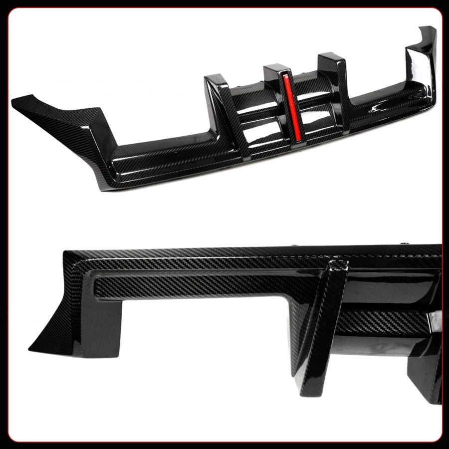 Carbon Fiber SF Style Rear Bumper Diffuser W/ LED - BMW G87 M2