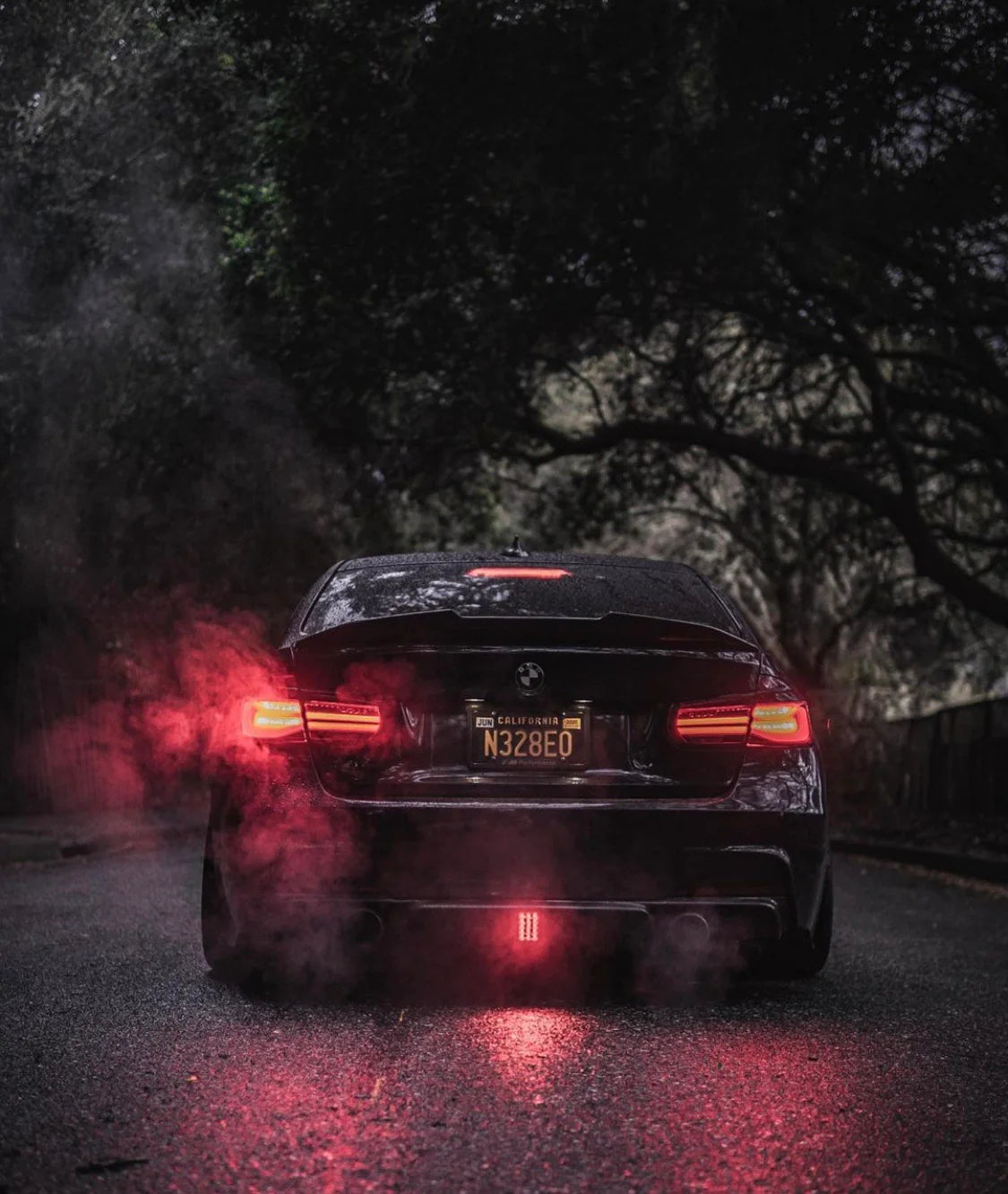 M Sport Carbon Fiber Rear Diffuser with Brake Light for F30 3 Series