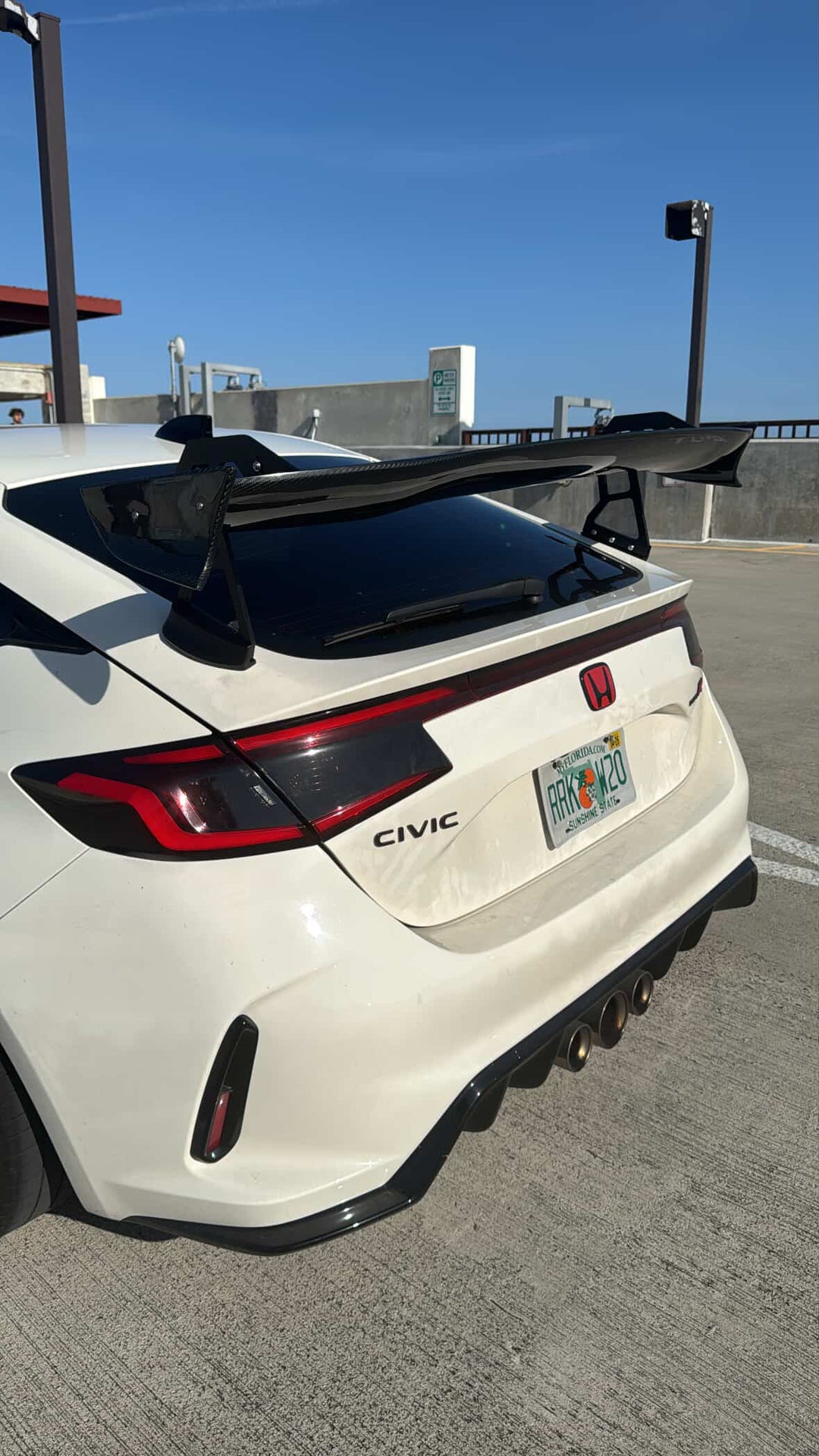 Carbon Fiber Rear Trunk Swan neck Wing - 2023+ Honda Civic Gen 11 FL5 Type R
