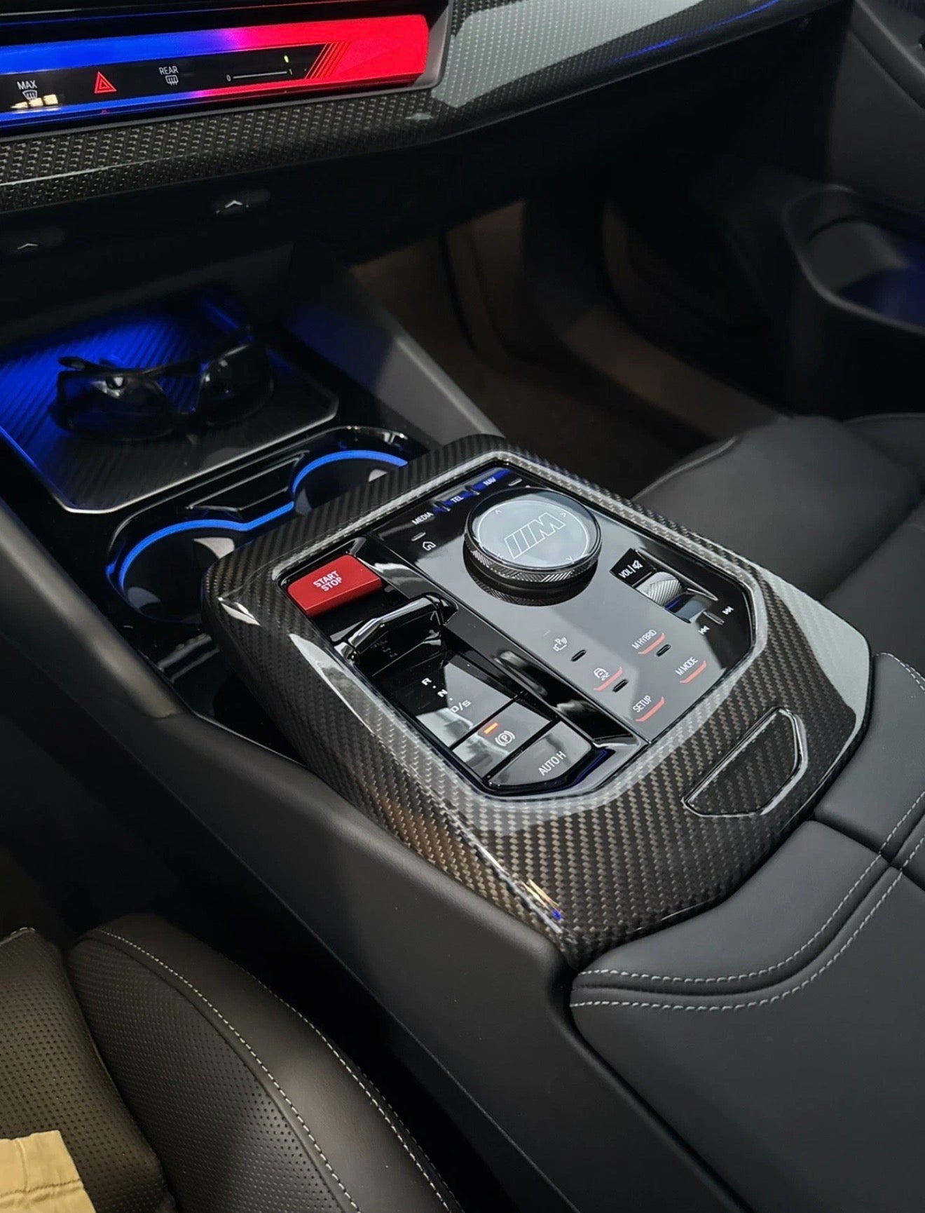 Carbon Fiber Center Console Gear Panel Trim - BMW 5 Series G60 540i i5 M60 2024+
