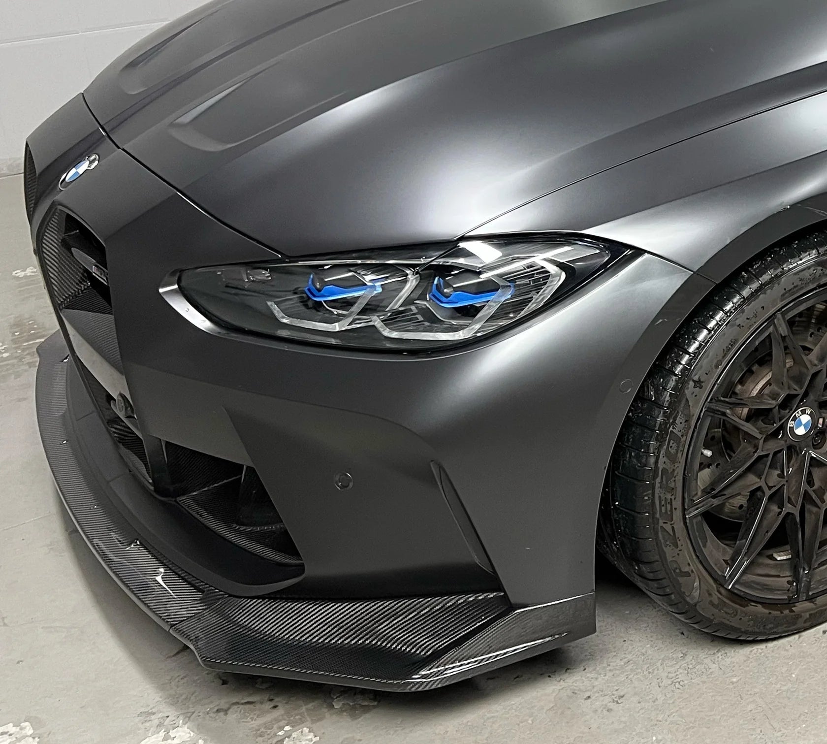 Dry Pre-Preg V Style Carbon Fiber Front Lip - BMW G80 & G81 M3 / G82 & G83 M4