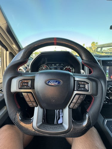 Carbon Fiber Steering Wheel For Ford F150 Raptor 2021-2025