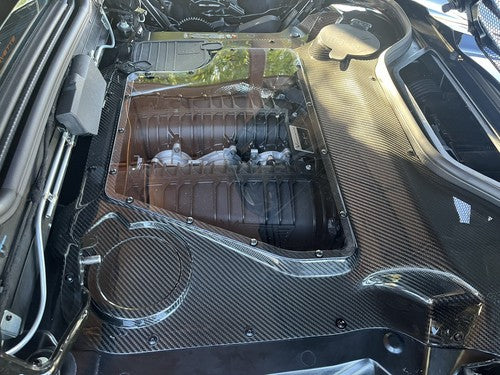 Prepreg Carbon Fiber Engine Bay Cover - Corvette C8 Z51 Z06 HTC Convertible 2020-2023