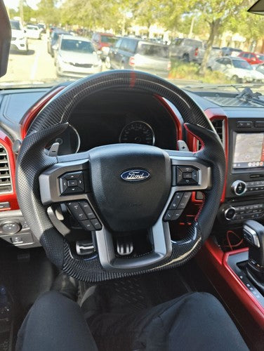 Carbon Fiber Steering Wheel For Ford F150 Raptor 2021-2025