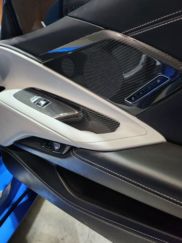 Carbon Fiber Door Sound Speaker Cover Trim - Corvette C8 2020-2025