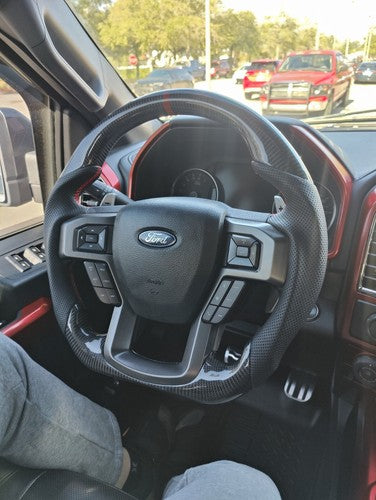 Carbon Fiber Steering Wheel For Ford F150 Raptor 2021-2025