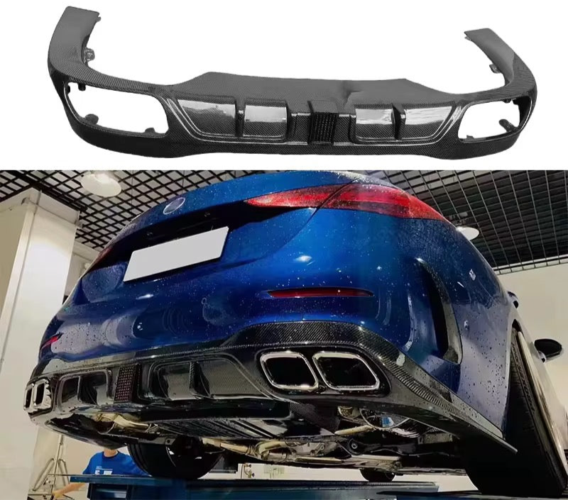 Carbon fiber Rear diffuser W/ LED - Mercedes Benz W206 C Class