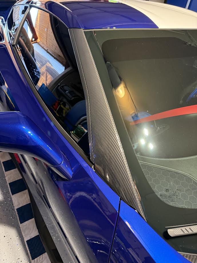 Carbon Fiber Front Windshield A-Pillar Trim Cover – Corvette C7 (2014–2019)