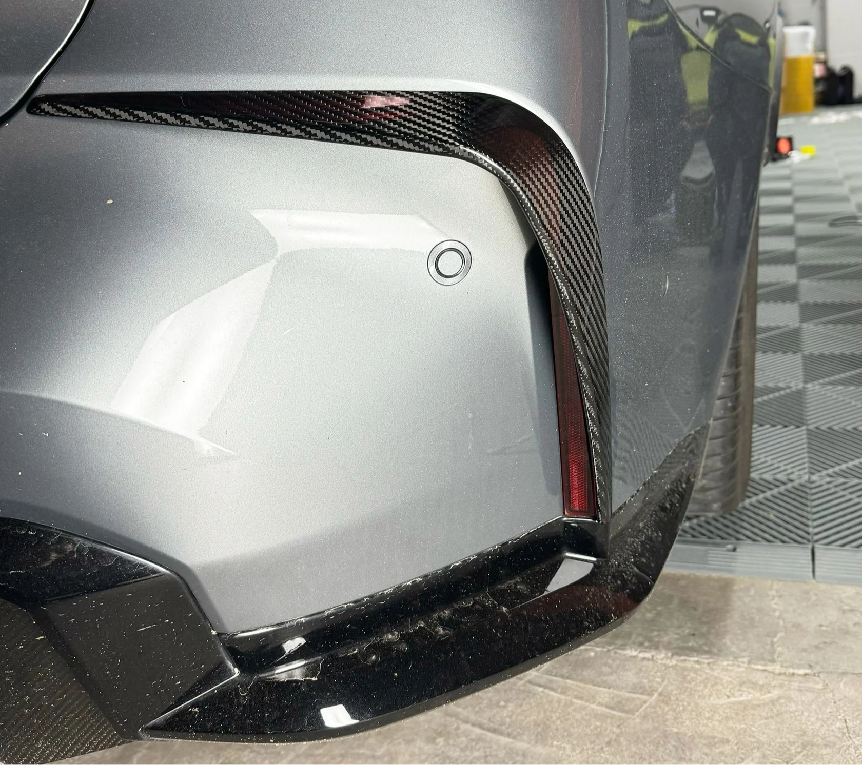 Carbon Fiber Rear Bumper Canard Trim - Bmw G80 M3 / G82 M4