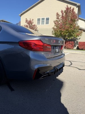 Gloss Black Rear Bumper Diffuser M Competition style -  17-23 BMW G30 5 Series