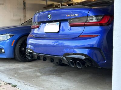Y Style Gloss Black Rear Diffuser - BMW G20 3 Series Pre LCI