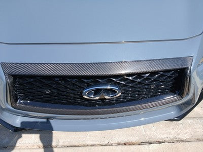 Carbon Fiber Front Bumper  Grille Grill Trim Cover - Infiniti Q60 CV37 2019-2023