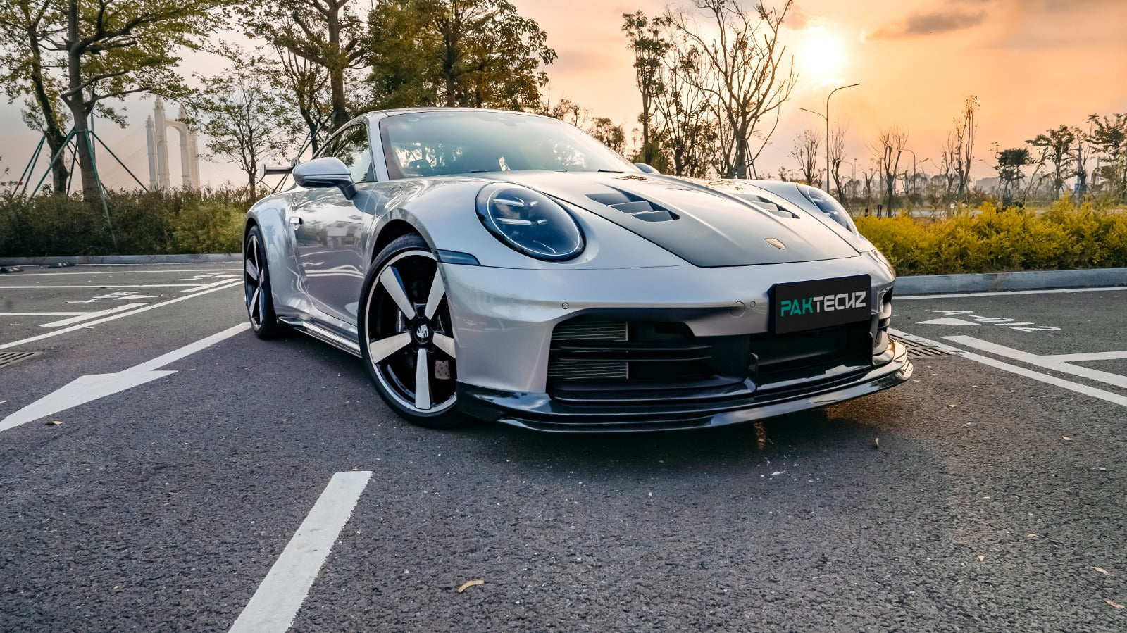 Paktechz Pre Preg Dry Carbon Fiber Front Lip - Porsche 911 992.2 Carre
