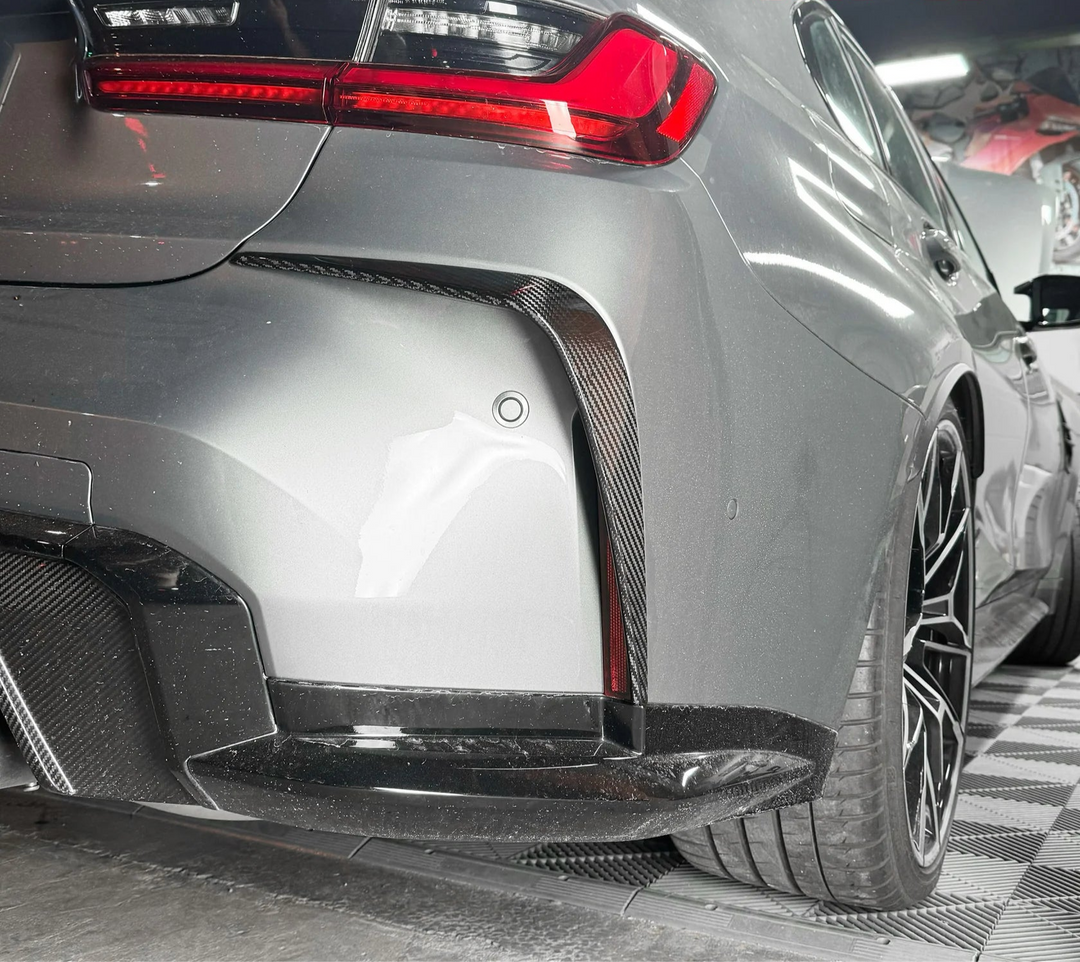 Carbon Fiber Rear Bumper Canard Trim - Bmw G80 M3 / G82 M4