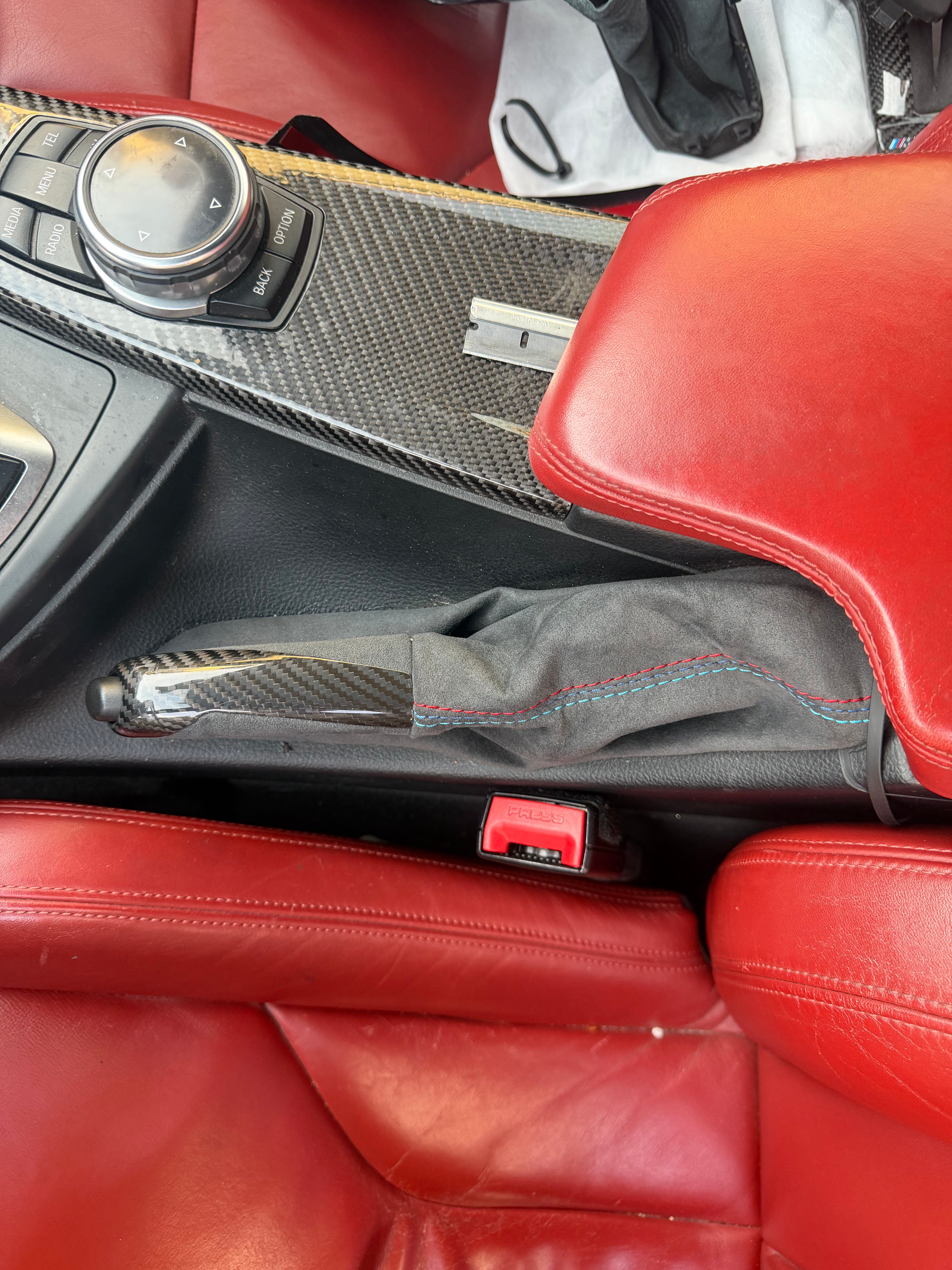 Carbon Fiber Alcantara E Brake Handle w/ Boot replacement - BMW F Chassis