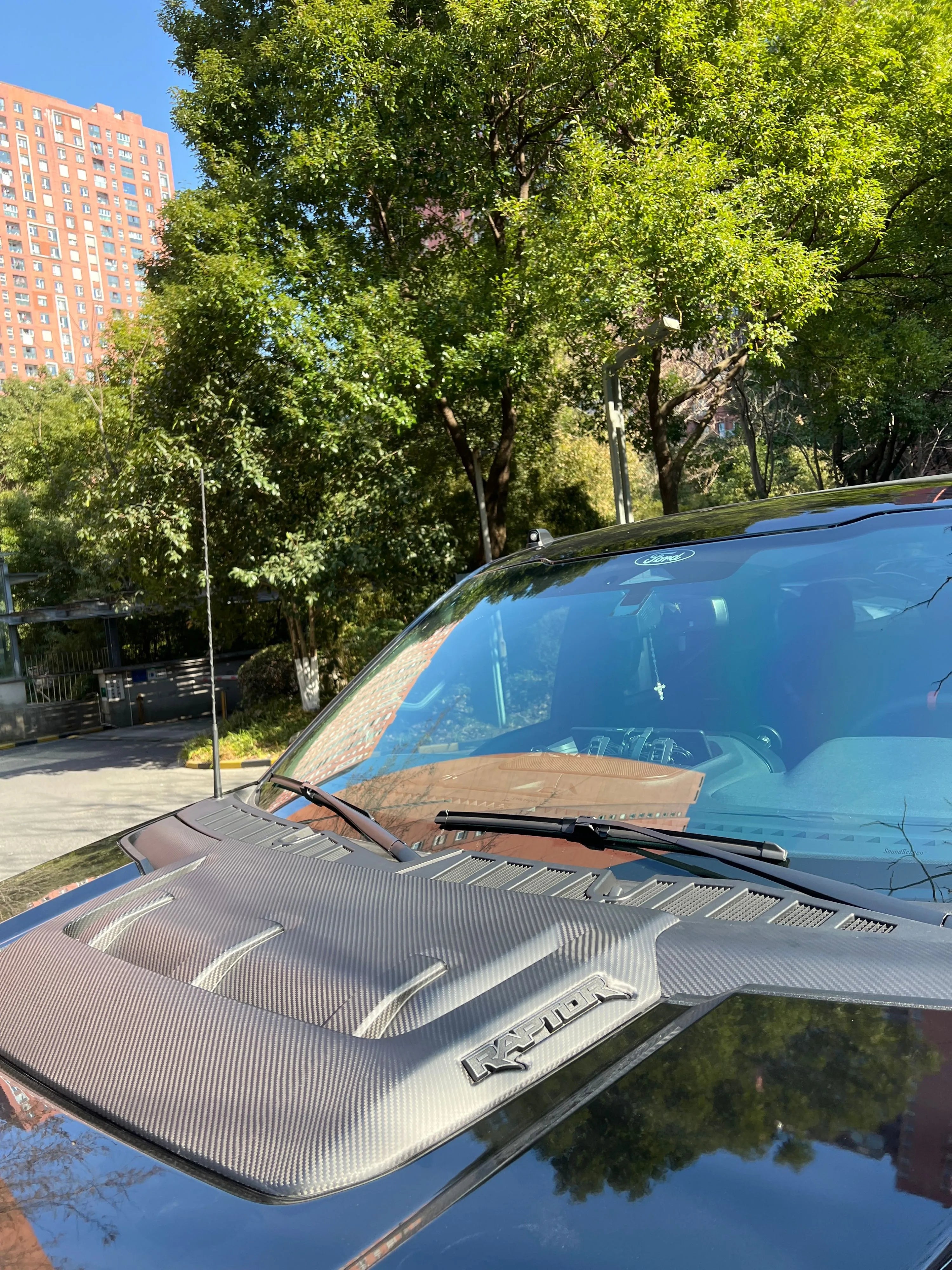 Carbon Fiber Engine Hood Cover Trim - Ford F-150 Raptor 2021-2025