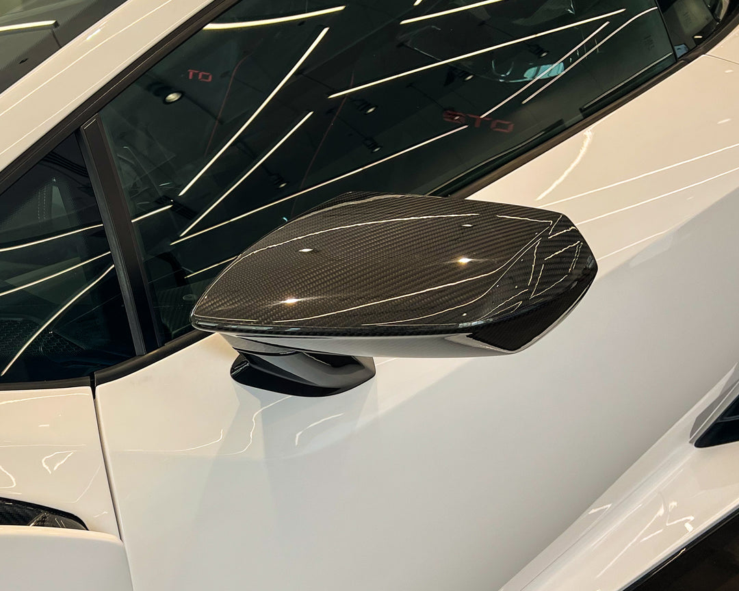 Carbon Fiber Mirrors Replacement Caps - Lamborghini Huracan STO