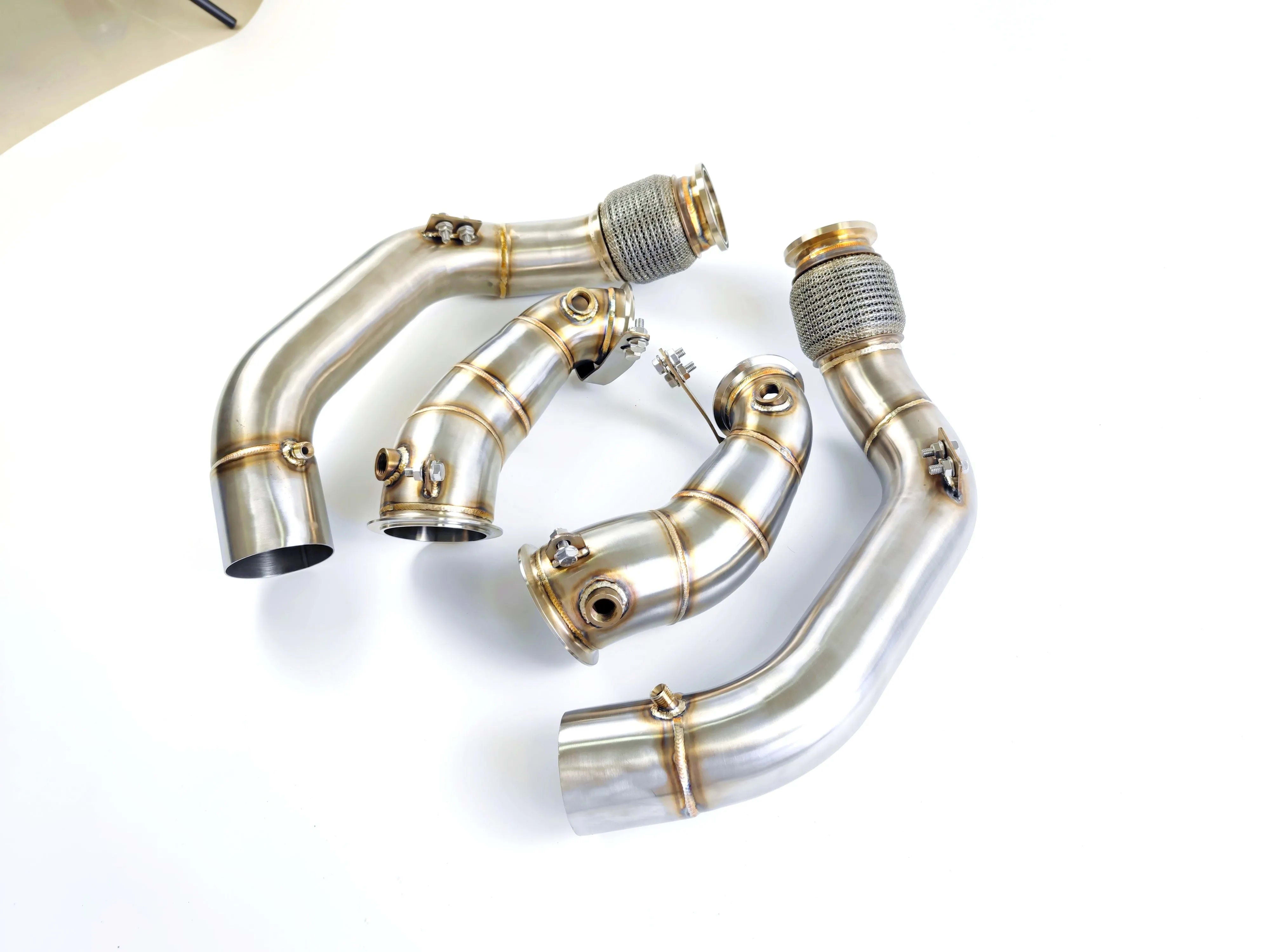 BMW M5 F90 / M8 4.4T S63 Engine Exhaust Downpipe w/ Air Intakes