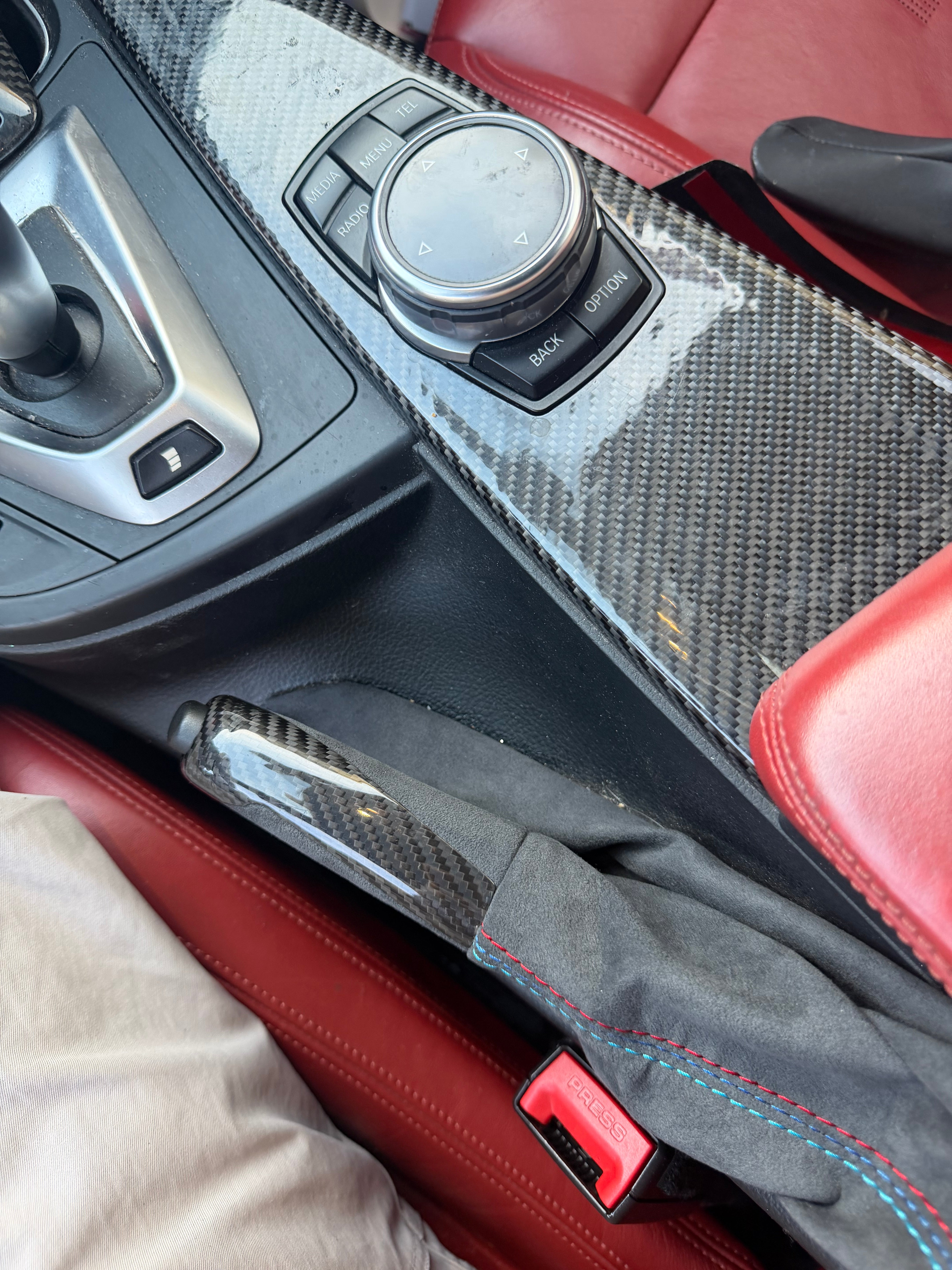 Carbon Fiber Alcantara E Brake Handle w/ Boot replacement - BMW F Chassis