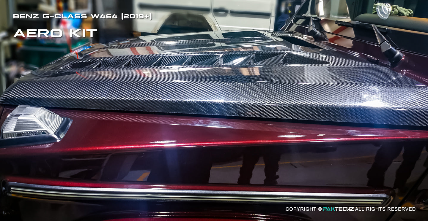 Dry Carbon Fiber Engine Hood Bonnet Replacement - Mercedes Benz G Wagon Class W464 W463A AMG G63 G350 G500