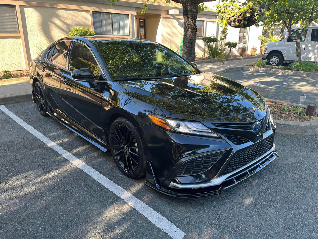 thumbnail image 2 of CTM Design Gloss Black Front Bumper Lip Splitter For 2021-2024 Toyota Camry SE XSE 2 of 4