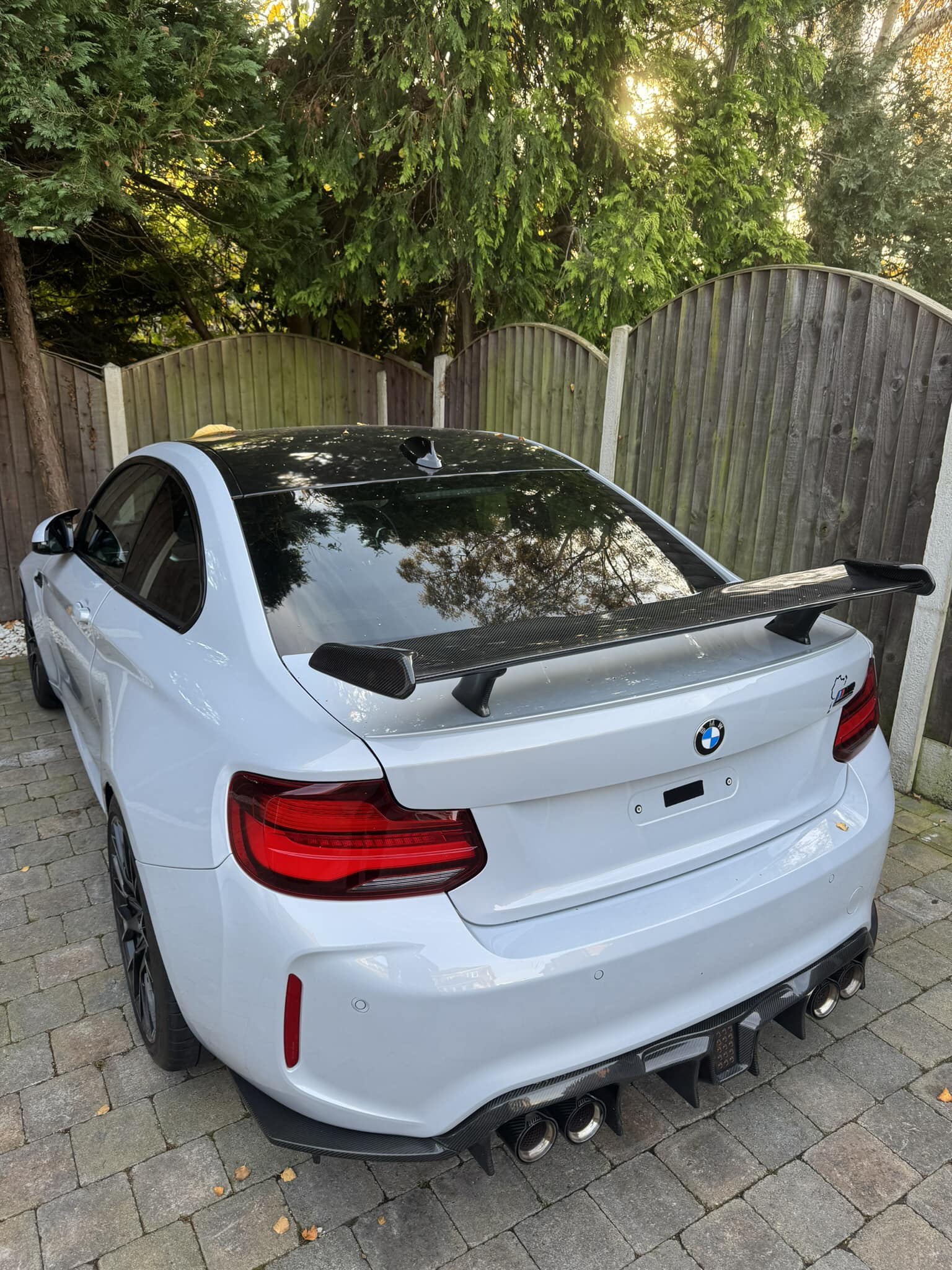 KHF Style Carbon Fiber Rear diffuser w/ Brake Light - BMW F87 M2