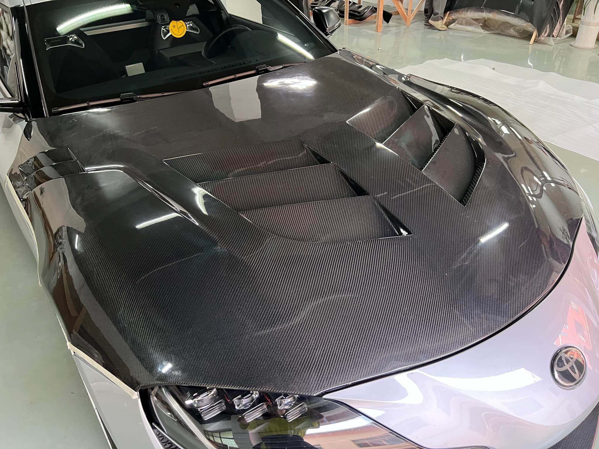 TSII Style Vented Carbon Fiber Hood V2 - Toyota Supra A90/A91