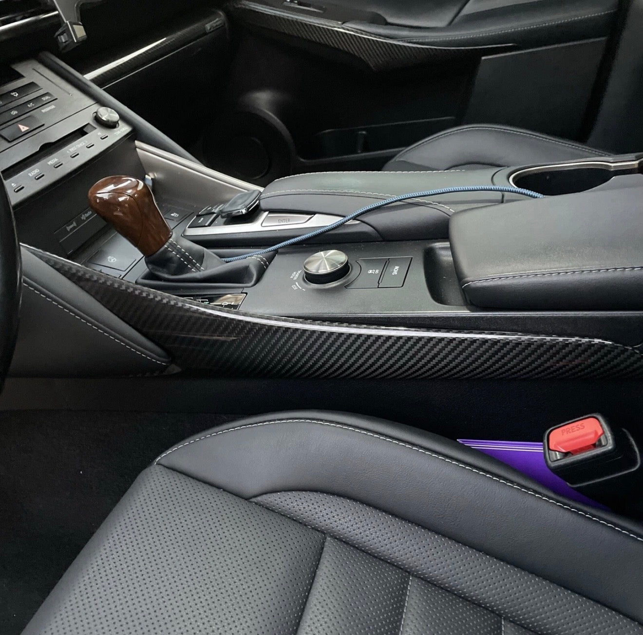 Dry Carbon For Lexus IS300 350 500 F Sport 21+ Console Gear Panel Side Decor