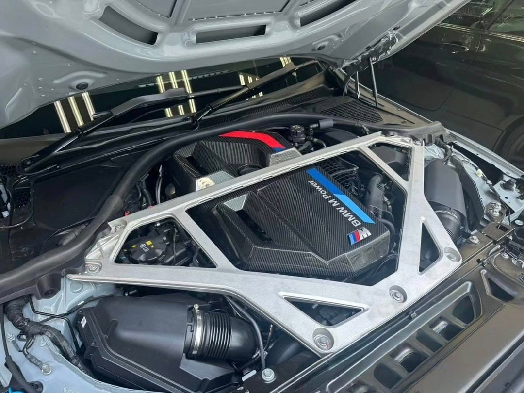 Carbon Fiber Engine Cover w/ M Stripe -  BMW G87 M2, G80 M3, and G82 / G83 M4