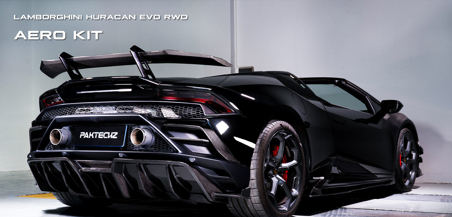 Dry Carbon Fiber Swan Neck Wing - Lamborghini Huracan Evo