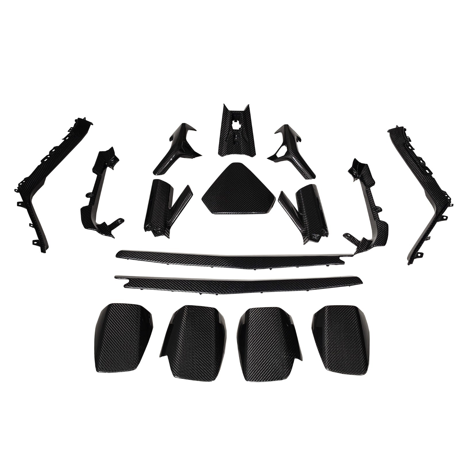 Dry Carbon Fiber Full complete Interior Trim Set V3 (16pc) - Lamborghini Huracan