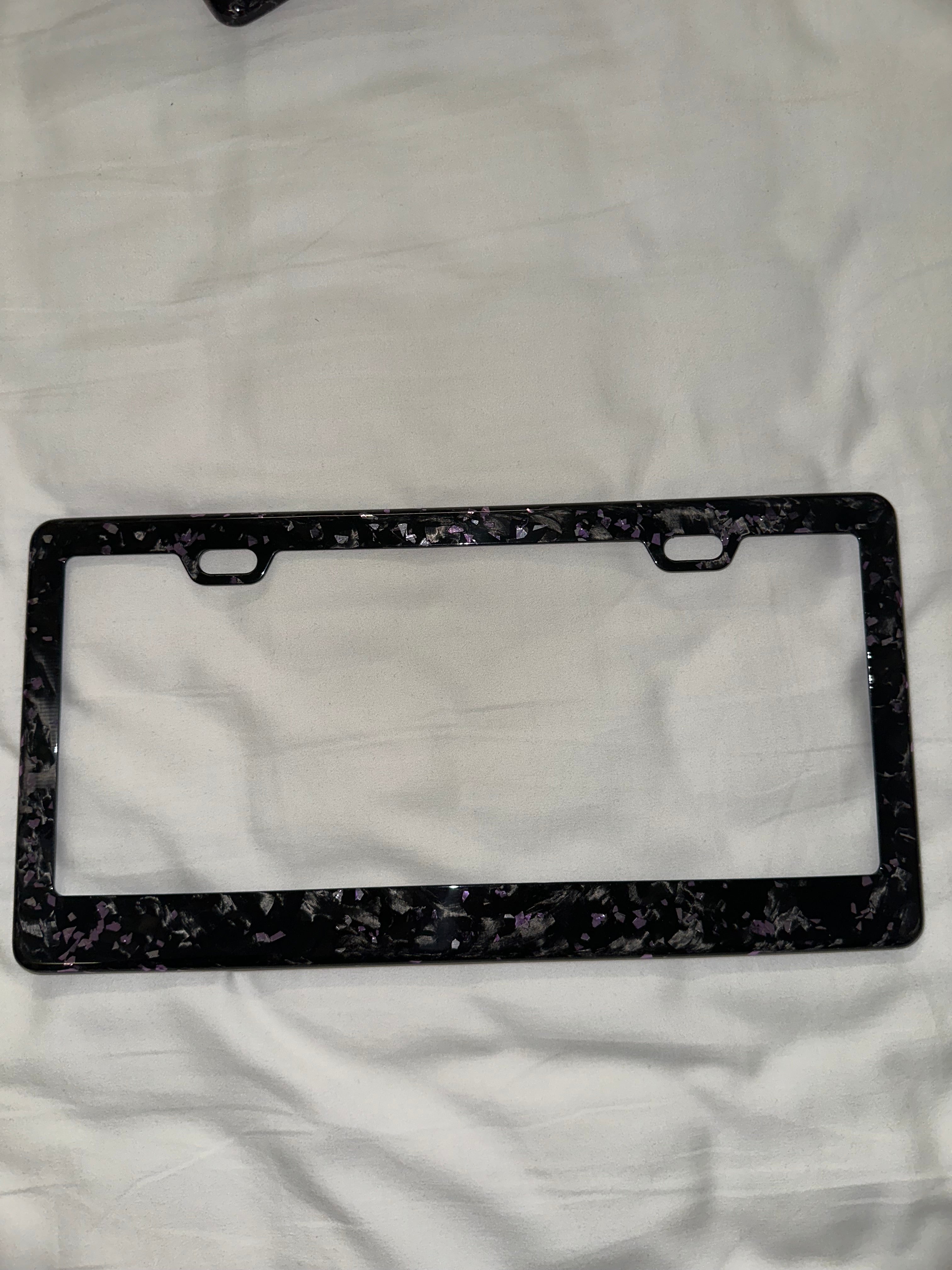 Colored Forged Carbon Fiber Universal License Plate Frame