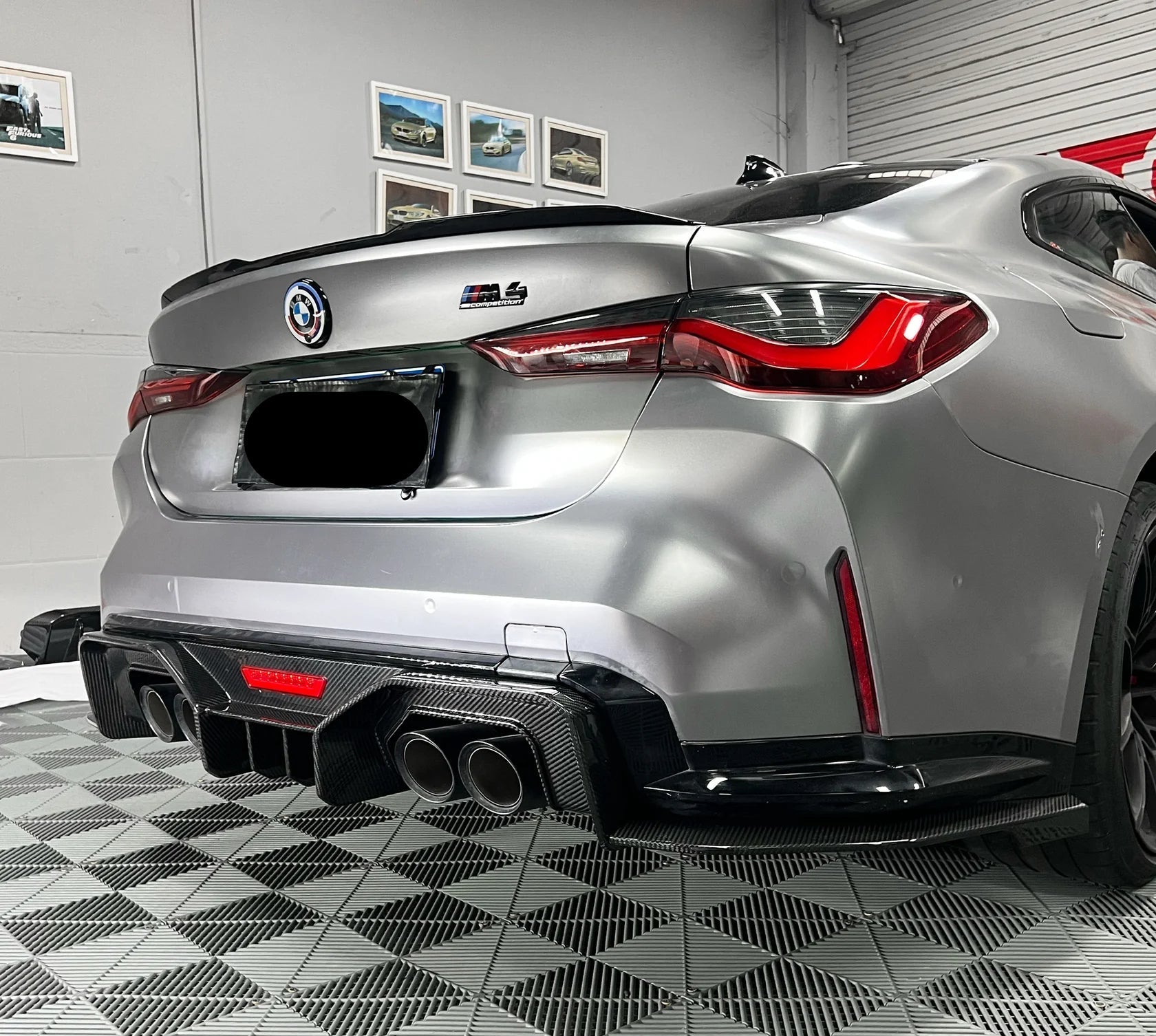 Carbon Fiber Diffuser w/ LED Light AD Style - BMW G80/G81/G82/G83 M3 M4