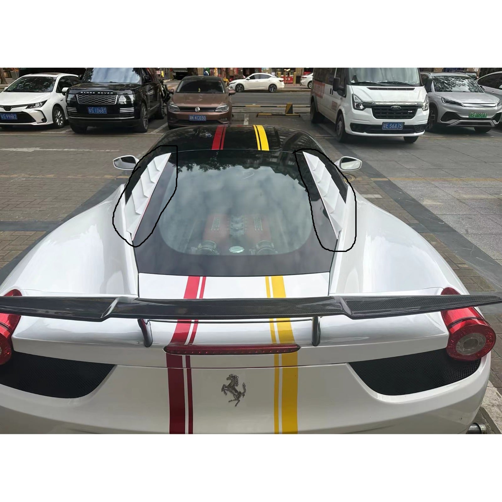 Carbon Fiber Rear Window Air Vents Trim - Ferrari 458