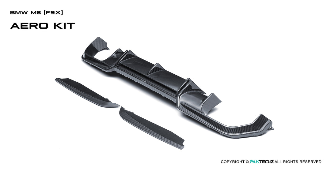 BMW M8 F91 F92 F93 Paktechz Design Carbon Fiber Rear Diffuser