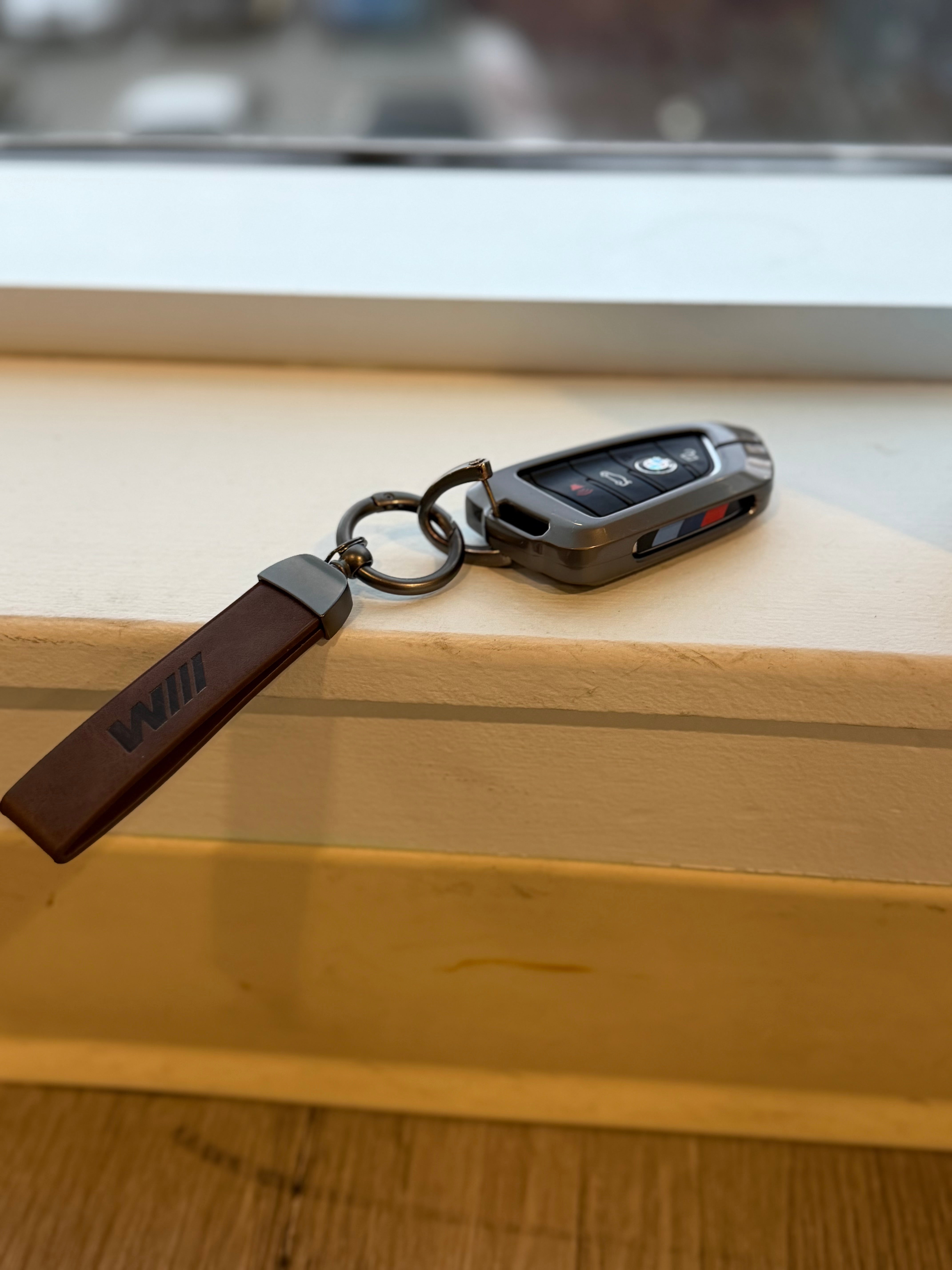 BMW M Logo Leather Keychain Ring