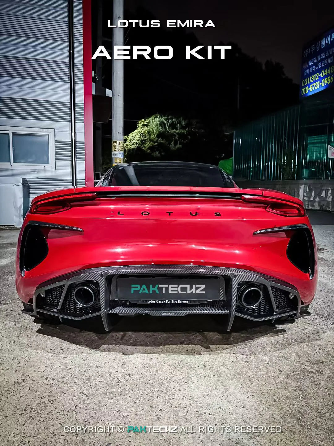 Paktechz Dry Carbon Fiber Rear Diffuser - Lotus Emira