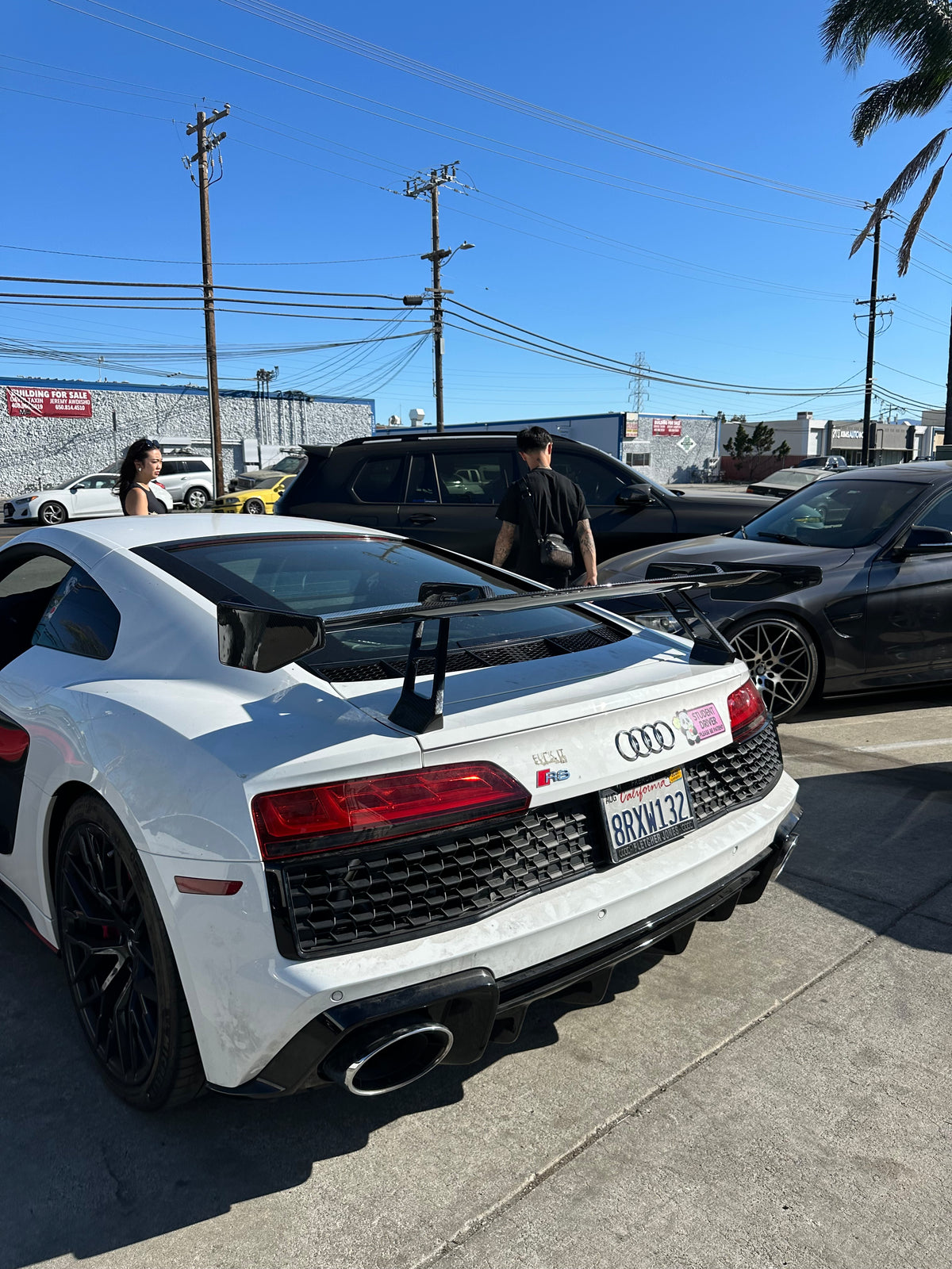 prepreg Carbon Fiber Performance Style V2 Rear High Rise Wing - Audi R