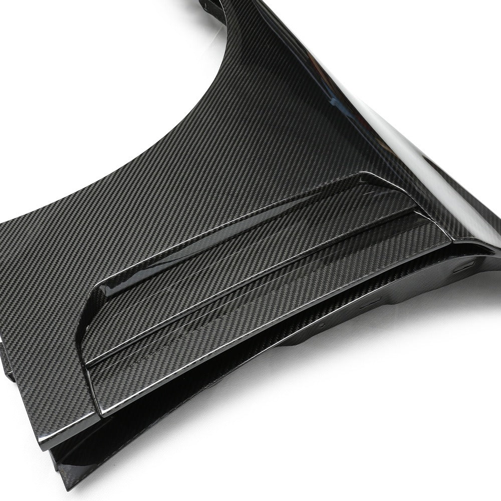 Prepreg Carbon Fiber V Style Front Fender w/ Side Skirt Set - BMW G87 M2