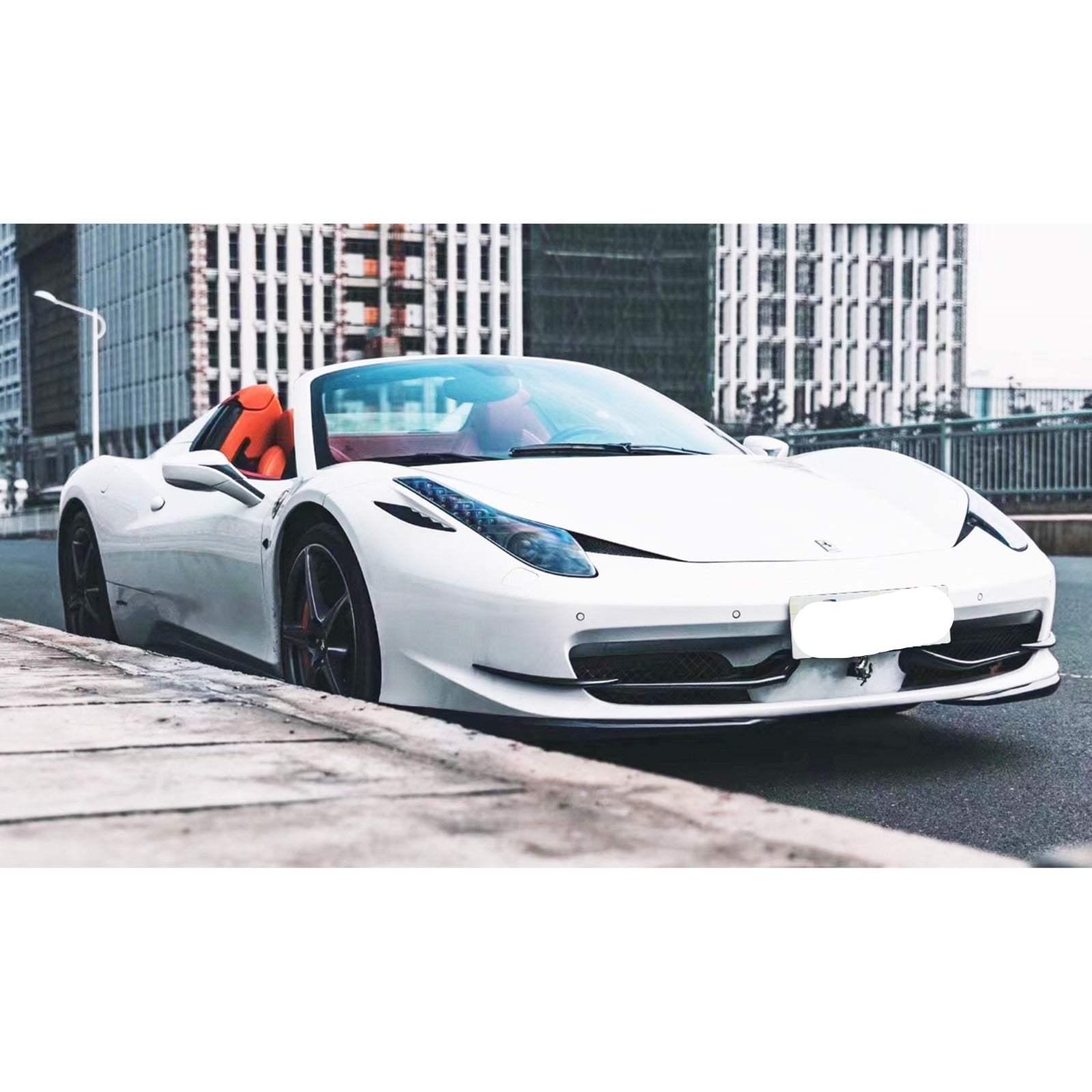 Carbon Fiber Front Bumper Center Winglets Trim - Ferrari 458