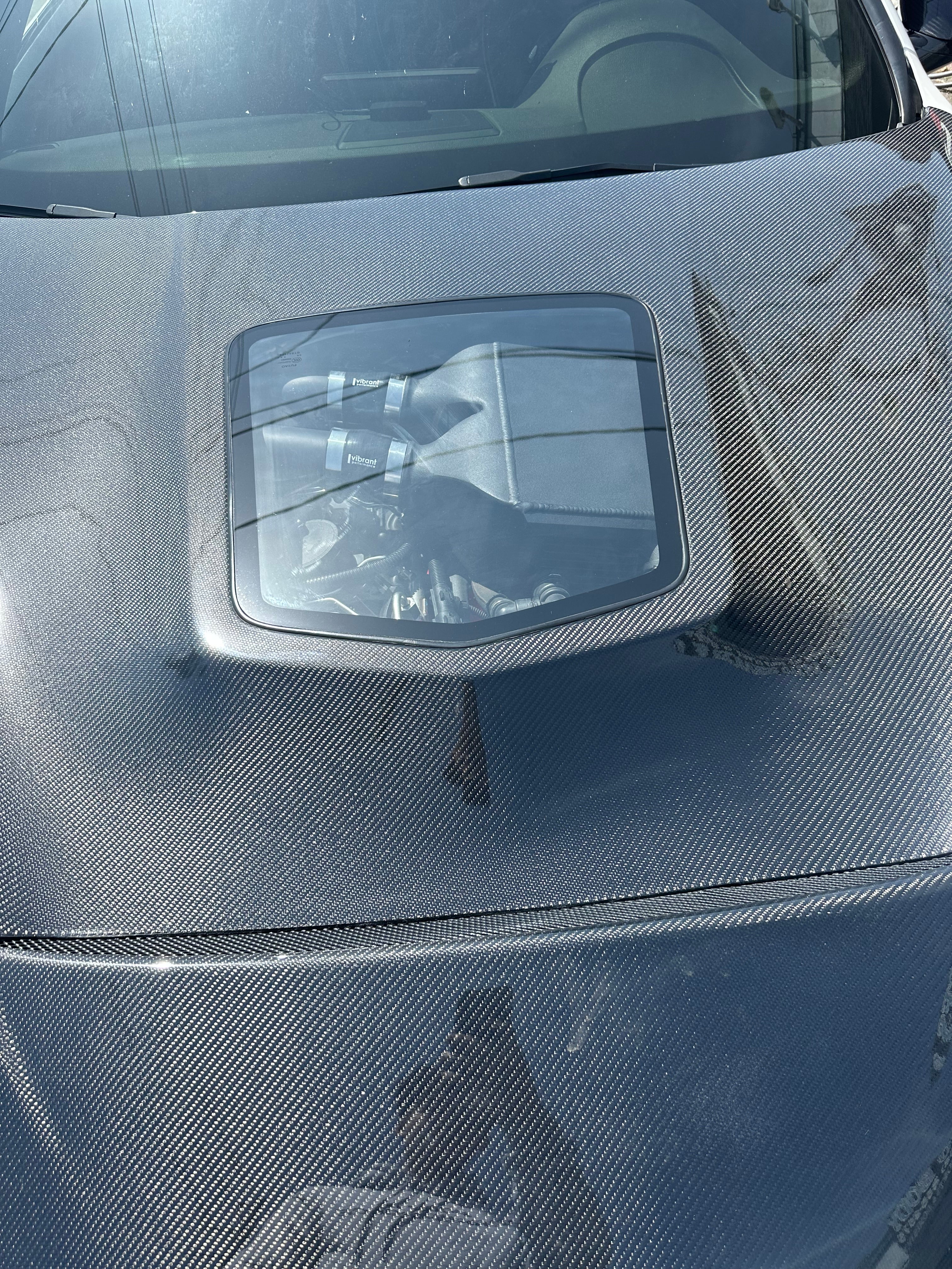 Carbon Fiber GTS Engine hood Cover  w/ transparent Window - BMW M3 M4 F80 F82 F83