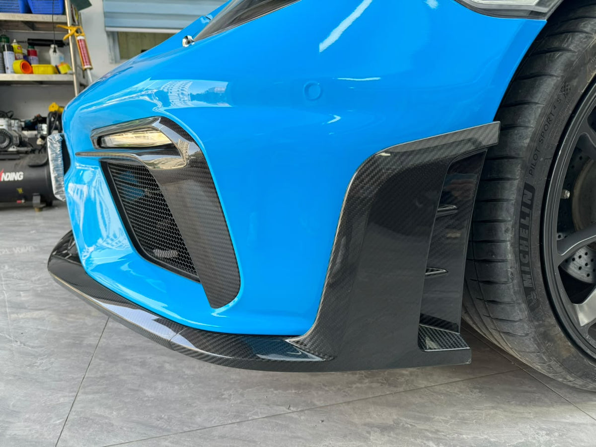 Semi Carbon Fiber GT4RS Style Front bumper upgrade - Porsche 718 Cayman Boxster